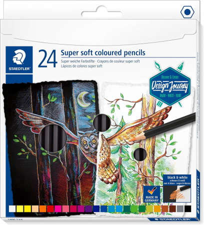 Creioane colorate - Creioane Colorate Staedtler Super Soft 24 Culori/Set 149C C24
