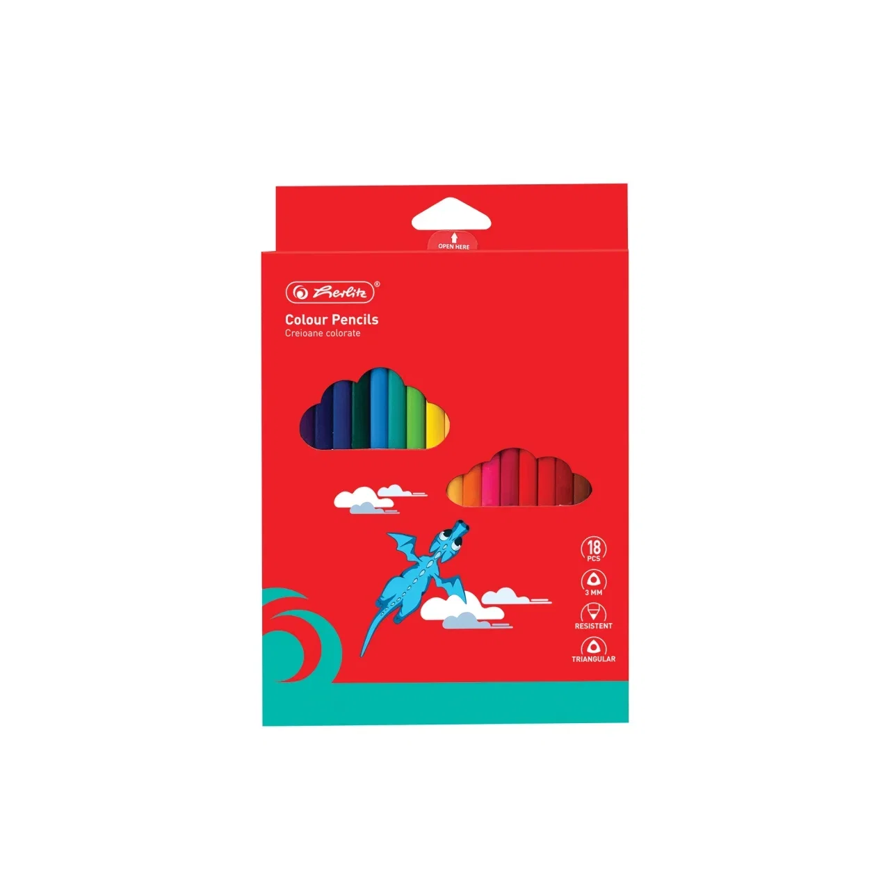 Creioane colorate - Creioane Colorate Triunghiulare Herlitz 3mm 18/Set 9498510
