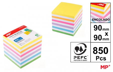 Cuburi de hartie - CUB COLOR IPB 90*90MM 850/SET CULORI ASORTATE PN030N-3
