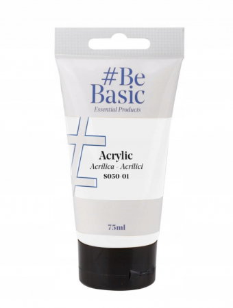 Culori si vopsele acrilice - CULORI ACRILICE BeBasic SATIN 75ML ALB S050-01