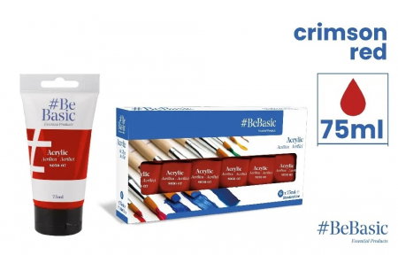 Culori si vopsele acrilice - CULORI ACRILICE BeBasic SATIN 75ML ROSU PURPURIU S050-07