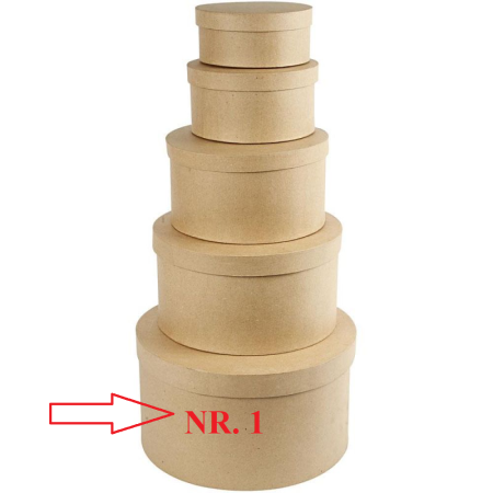 Cutii carton - CUTIE ROTUNDA PAPIER MACHE D:35.5*H:19cm NR.1 26466