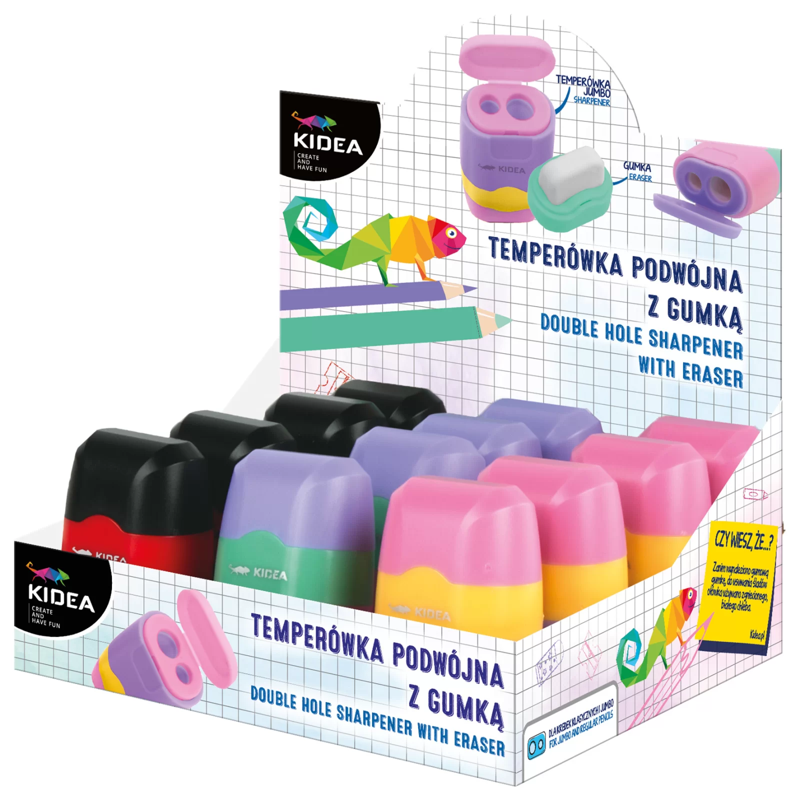DE ASCUTITOARE DUBLA CU CONTAINER SI RADIERA MULTICOLOR KIDEA TPGKAD [4]