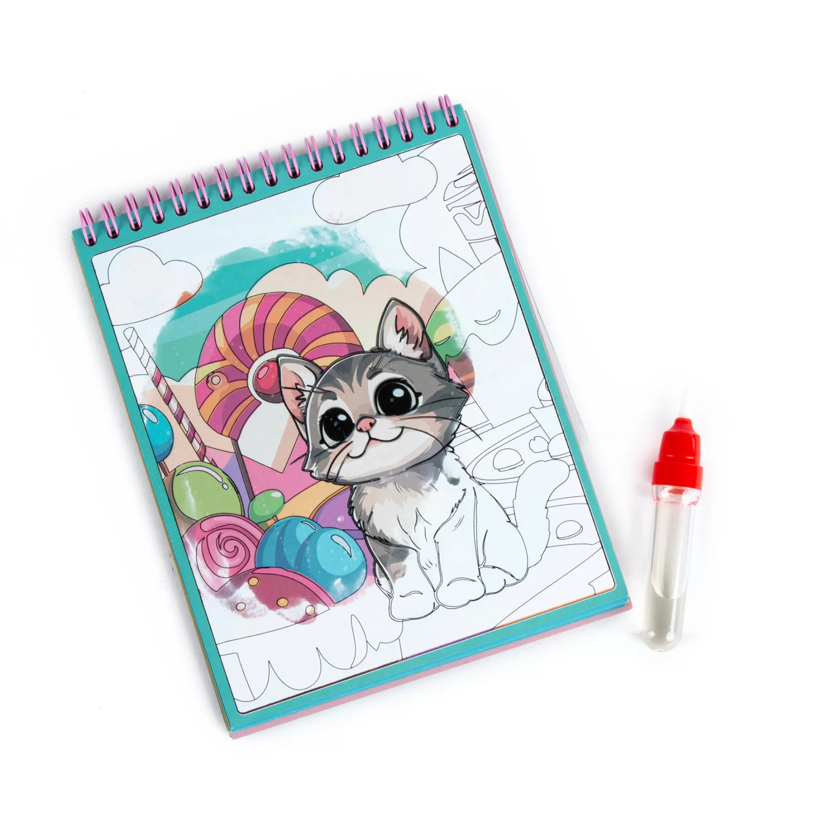 DE CARTE DE COLORAT CU MARKER MAGIC PENTRU DESEN IN APA PISICA KIDEA MWKWGKA [1]