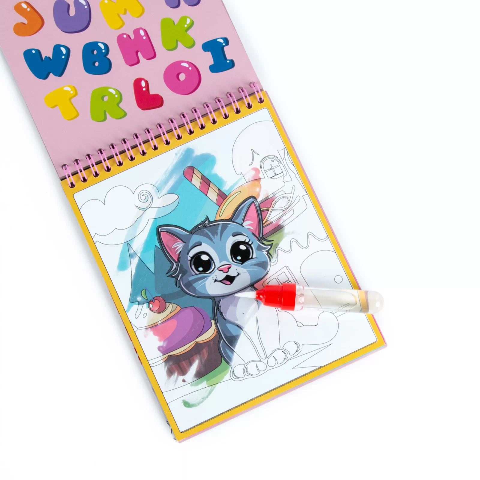 DE CARTE DE COLORAT CU MARKER MAGIC PENTRU DESEN IN APA PISICA KIDEA MWKWGKA [2]