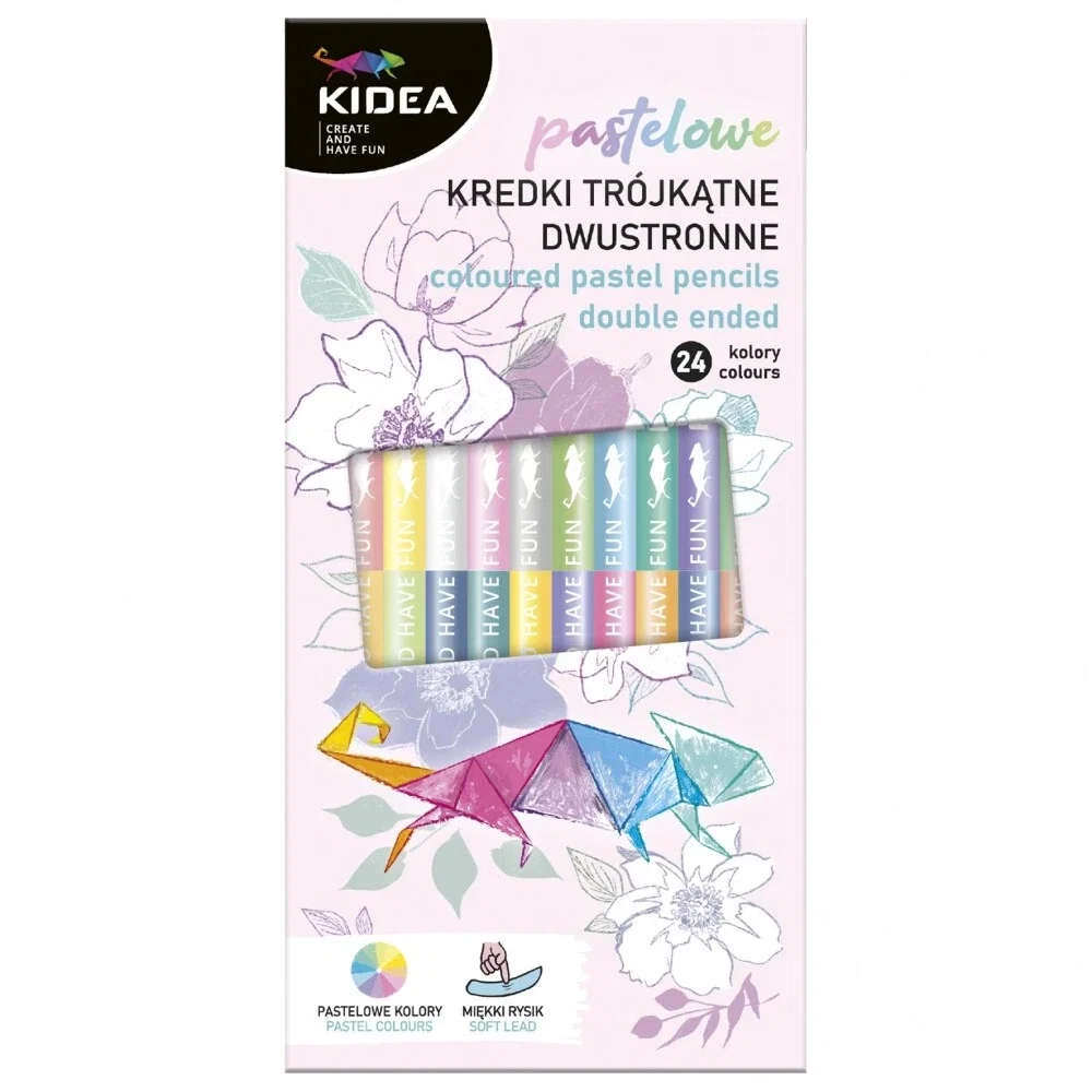 DE CREIOANE COLORATE TRIUNGHIULARE 2 CAPETE 12/SET PASTEL KIDEA KTDP24KKA [0]