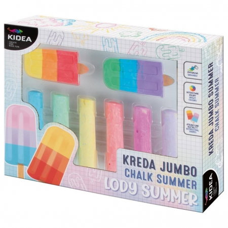 Creta scolara - DE CRETA JUMBO KIDEA 6 CULORI INTENSE, INGHETATA PE BAT KRJSU8KA