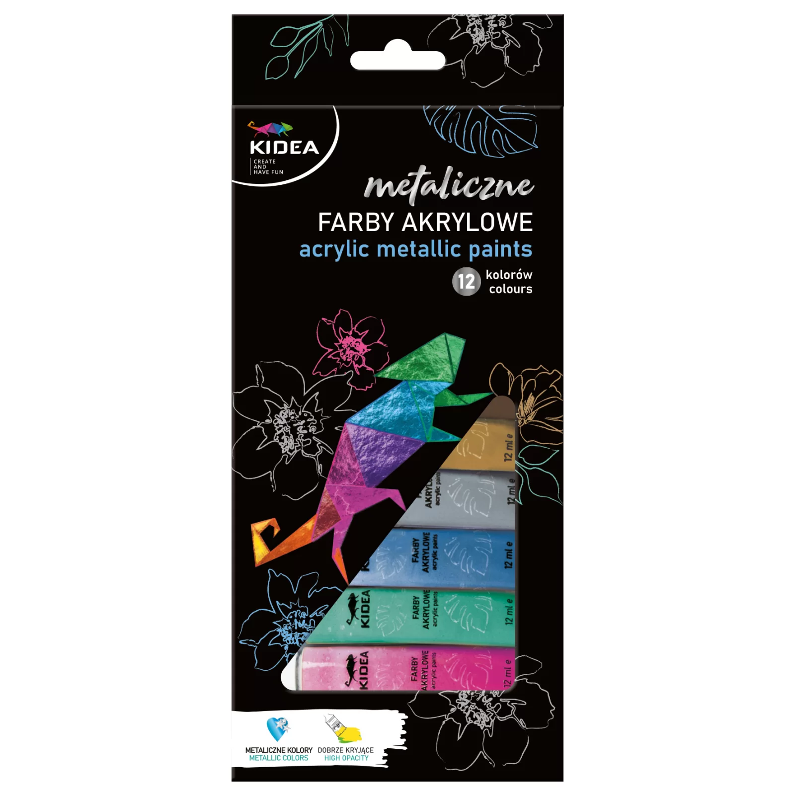RECHIZITE SCOLARE IPB - DE CULORI ACRILICE METALICE 12ML 12/SET KIDEA FAAM12KA