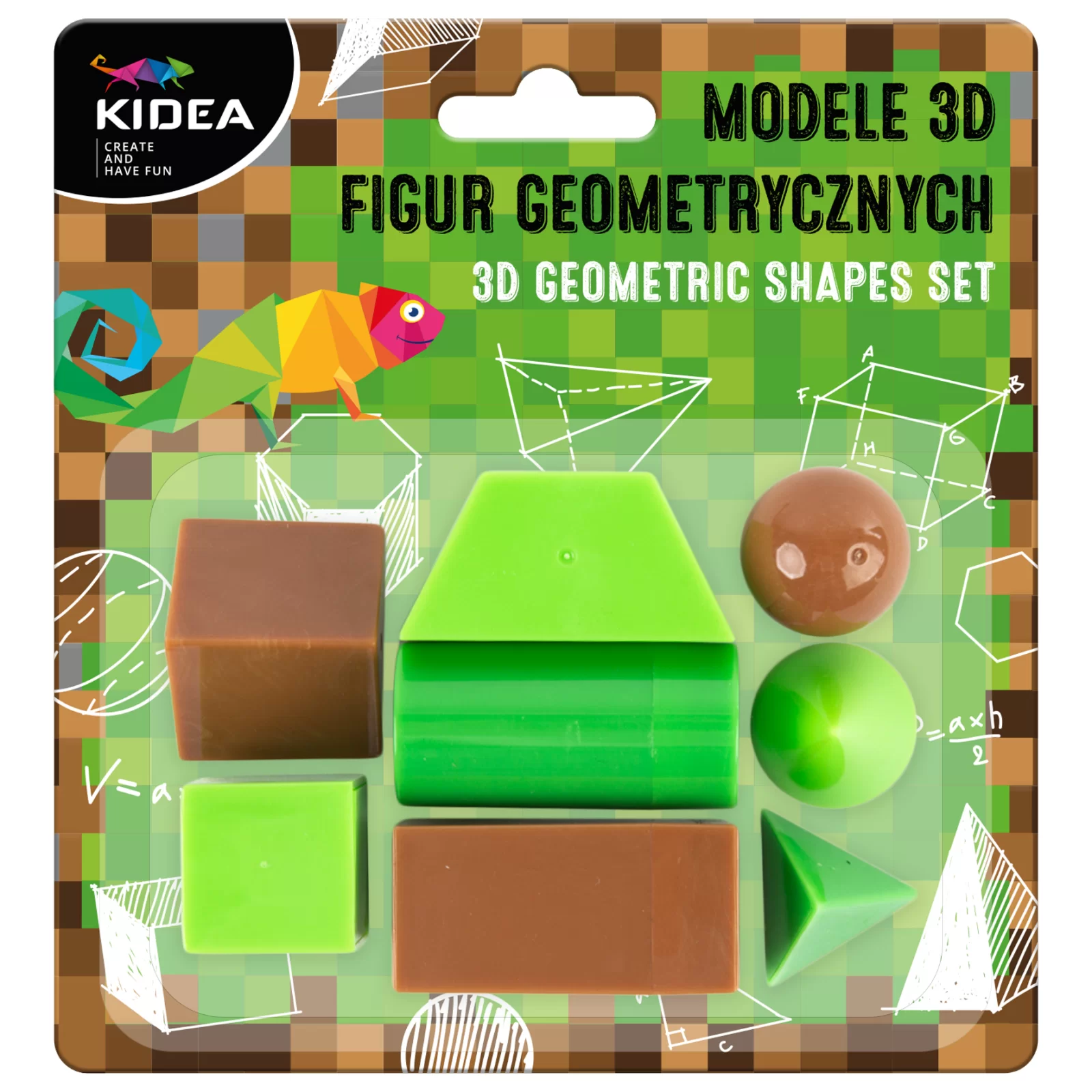 Materiale Didactice - FIGURI GEOMETRICE 3D 8/SET PIXEL KIDEA M3DFGBKA