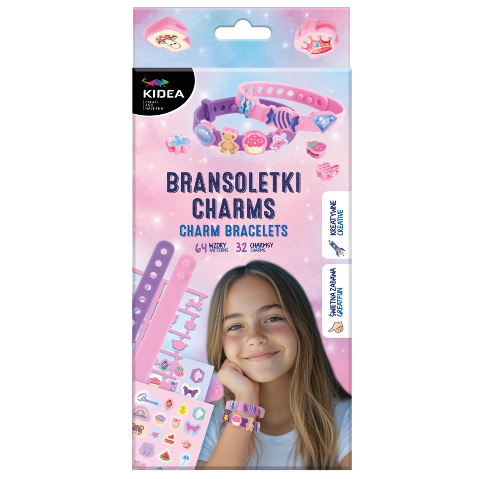 Seturi Creative pentru Copii - KIT CREATIV BRATARI CU PANDANTIVE KIDEA BCHKA
