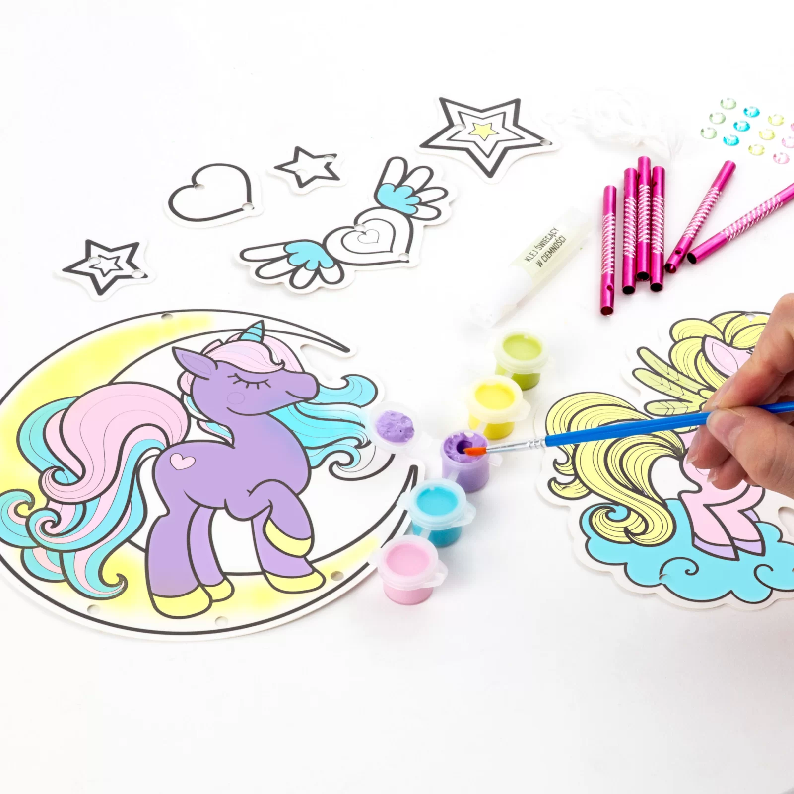 KIT CREATIV CLOPOTEI DE VANT, UNICORNI, STRALUCESC LA INTUNERIC KIDEA MDWSCKA [5]