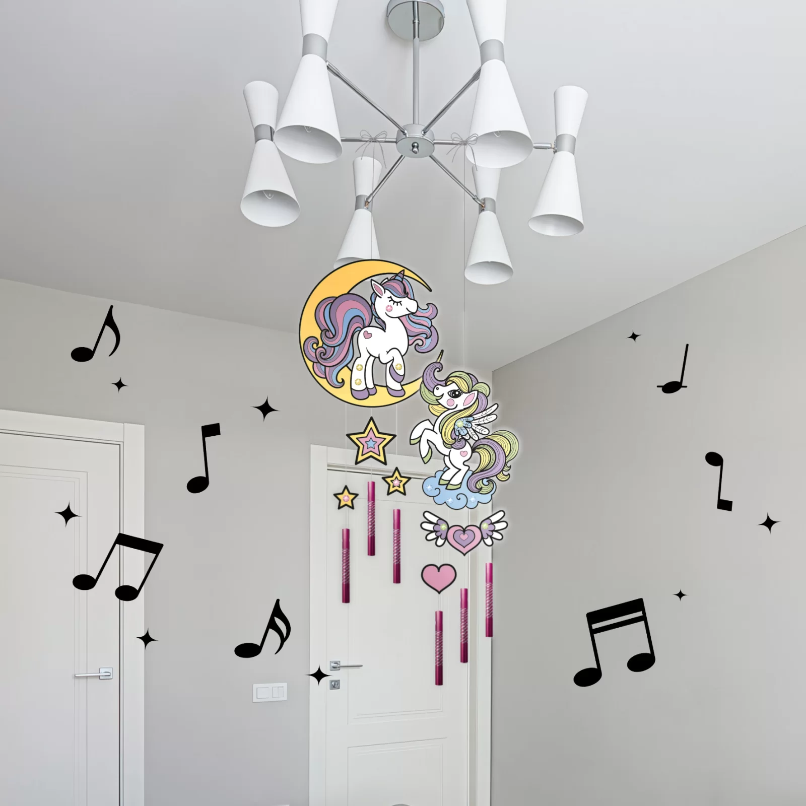 KIT CREATIV CLOPOTEI DE VANT, UNICORNI, STRALUCESC LA INTUNERIC KIDEA MDWSCKA [7]