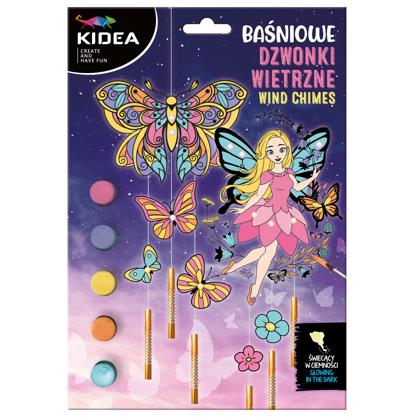 Seturi Creative pentru Copii - KIT CREATIV CLOPOTEI DE VANT, ZANE, STRALUCESC LA INTUNERIC KIDEA BDWSCKA