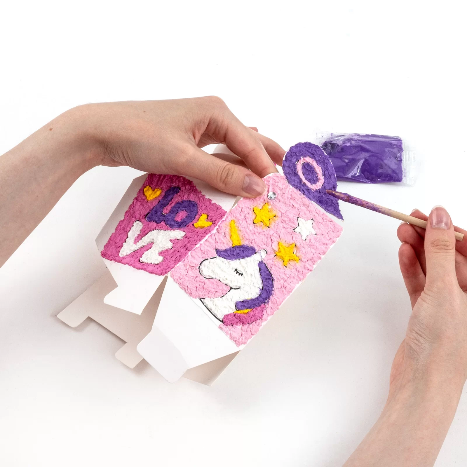 KIT CREATIV CUTIUTA PE NUMERE, UNICORN, PAPIER MACHE KIDEA KNSZSKA [3]