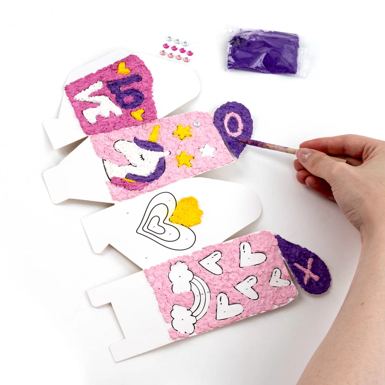 KIT CREATIV CUTIUTA PE NUMERE, UNICORN, PAPIER MACHE KIDEA KNSZSKA [2]