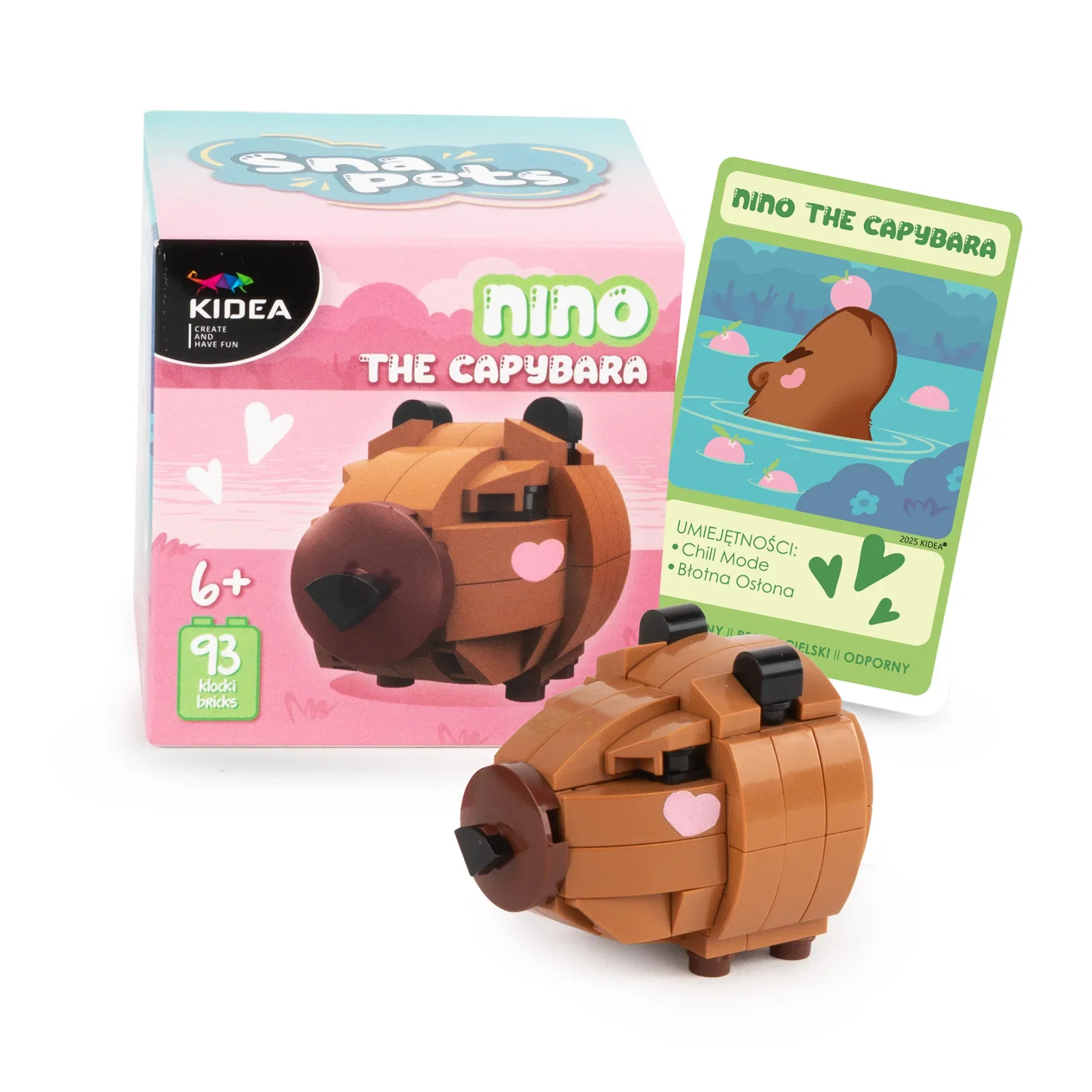 Seturi Creative pentru Copii - KIT CUBURI DE CONSTRUIT 114 PIESE CAPIBARA SNAPETS KIDEA KLSKABKA