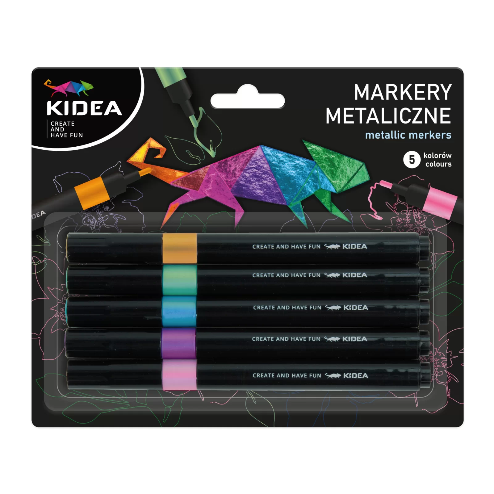Instrumente scris, corectat, subliniat pt studenti - DE MARKERE 5 CULORI/SET METALICE KIDEA MMA5KA
