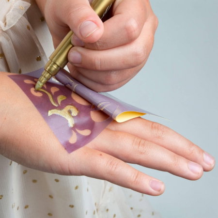 DE MARKERE PENTRU TATUAJE 3 CULORI/SET + 2 SABLOANE KIDEA MTASKA [2]