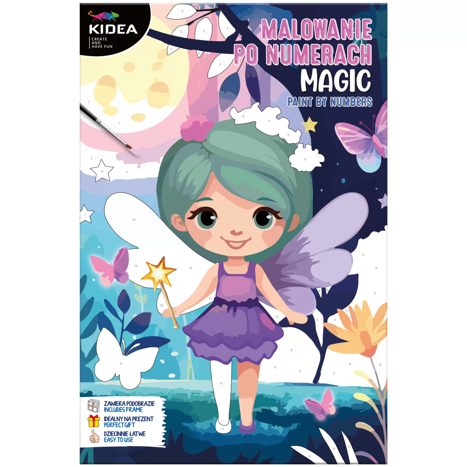 Seturi de colorat - DE SET PICTURA PE NUMERE 30x20CM CU PENSULA, ZANA KIDEA OMNMAKA