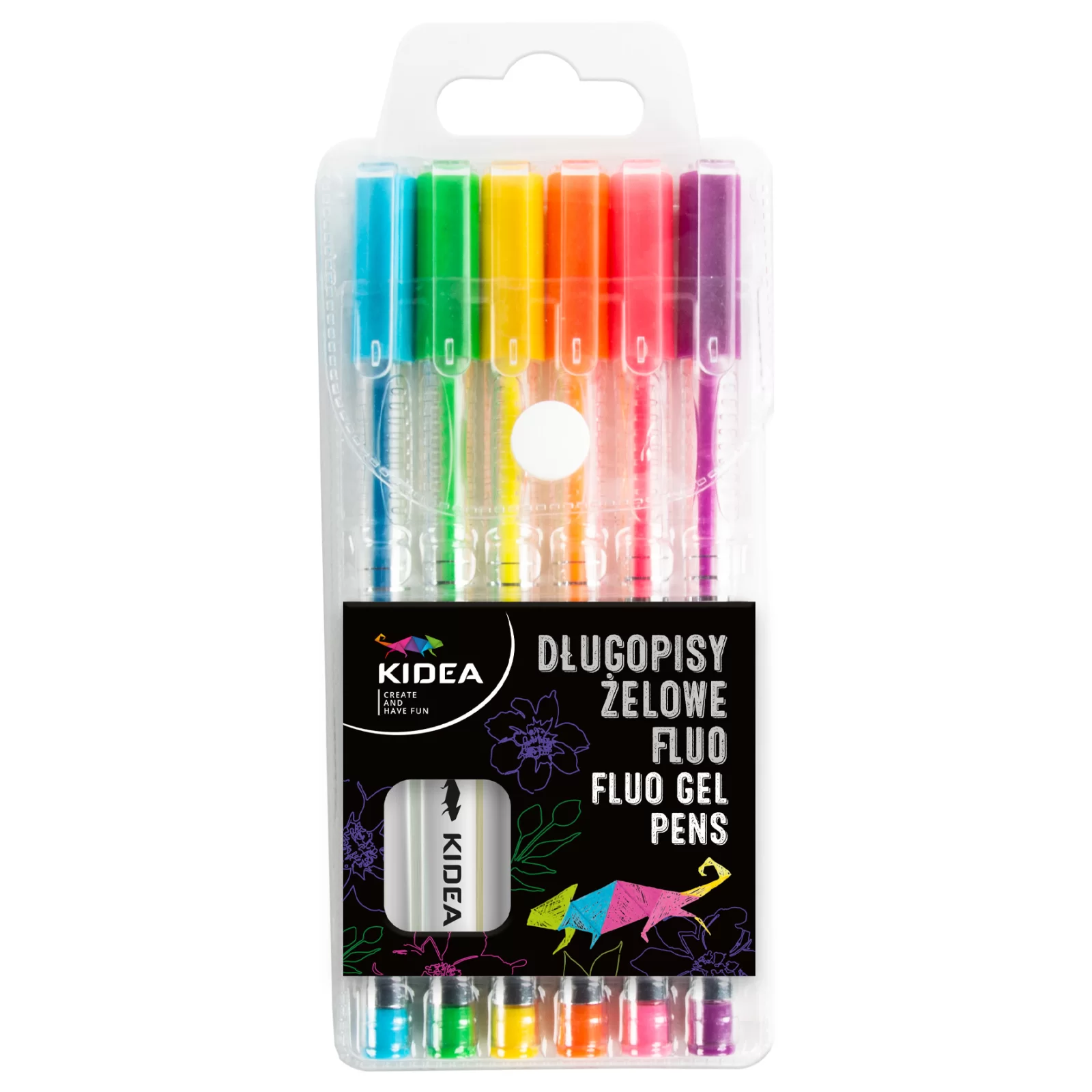 Pixuri cu gel - PIX GEL CULORI FLUO 6/SET KIDEA DZFA6KA
