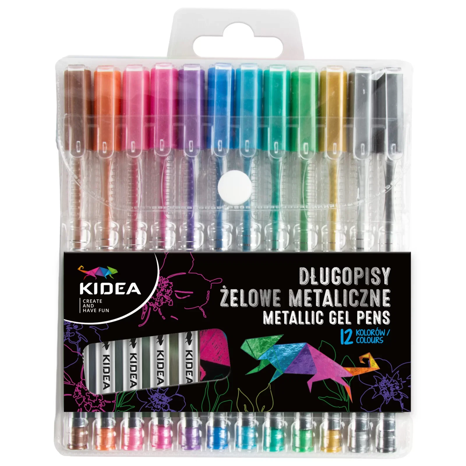 Pixuri cu gel - PIX GEL CULORI METALICE 12/SET KIDEA DZMA12KA