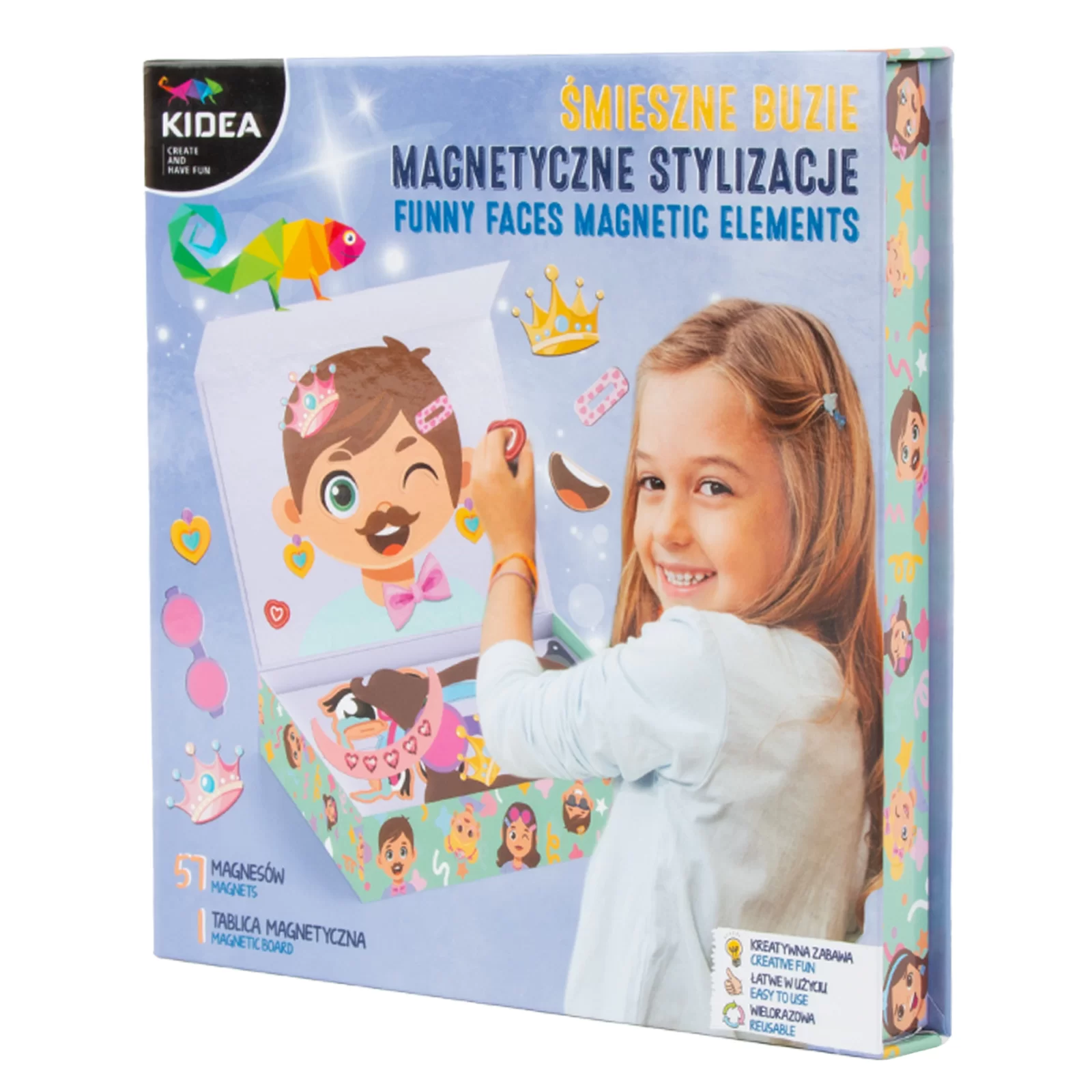 ARTICOLE COPII - PUZZLE MAGNETIC 57 PIESE, MICUL ARTIST, FUNNY FACES, KIDEA SBMSKA