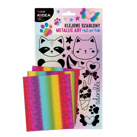 Stickere Decorative - DE SET CREATIV CU STICKERE SI FOLII COLORATE METALIZATE ART SWEET KIDEA KSMASKA