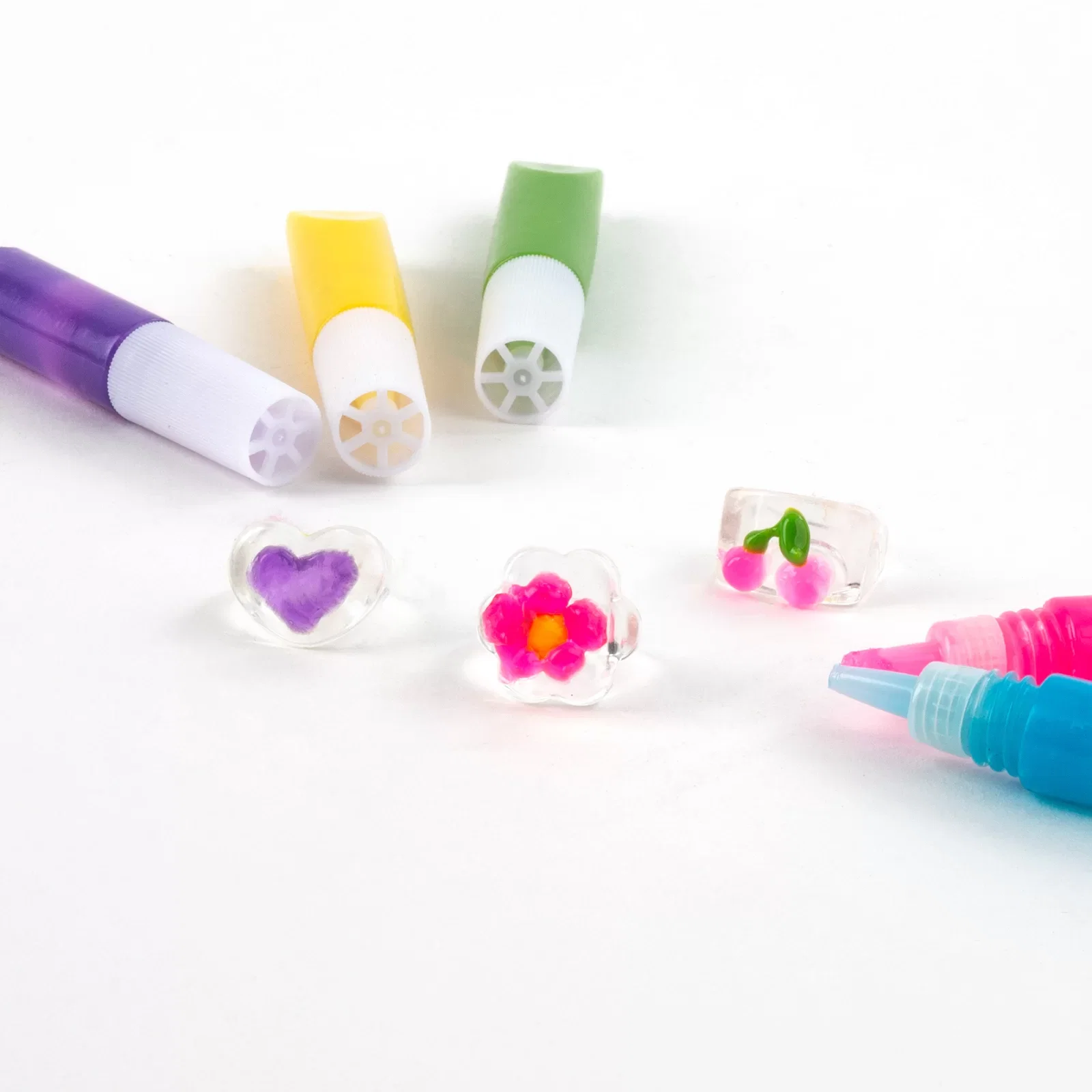 SET CREATIV INELE DECORATIVE , SABLON, 4 INELE, 6 CULORI GEL 3D, KIDEA PSDOKA [2]