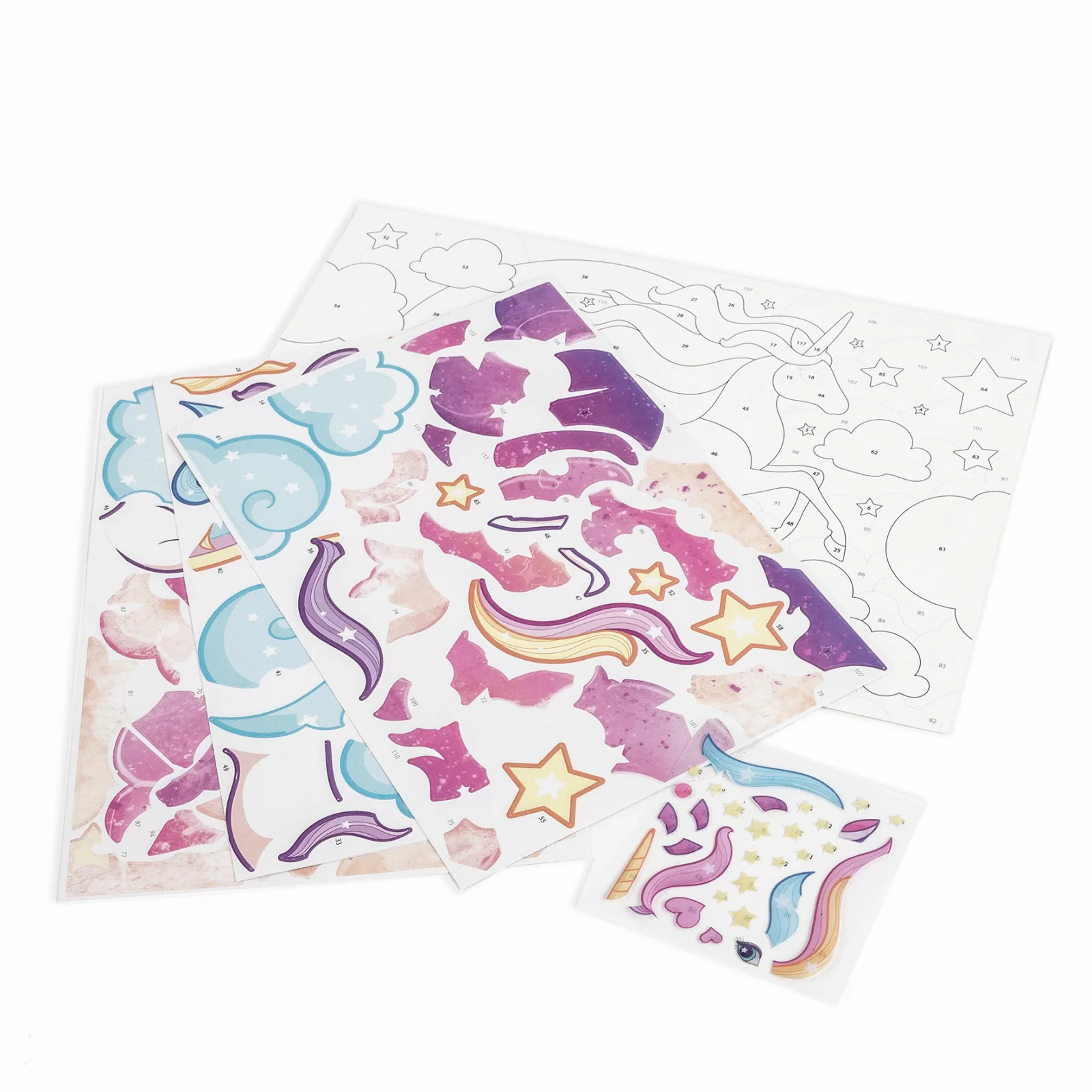 SET PICTURA PE NUMERE CU STICKERE, UNICORN, KIDEA WNJKA [1]