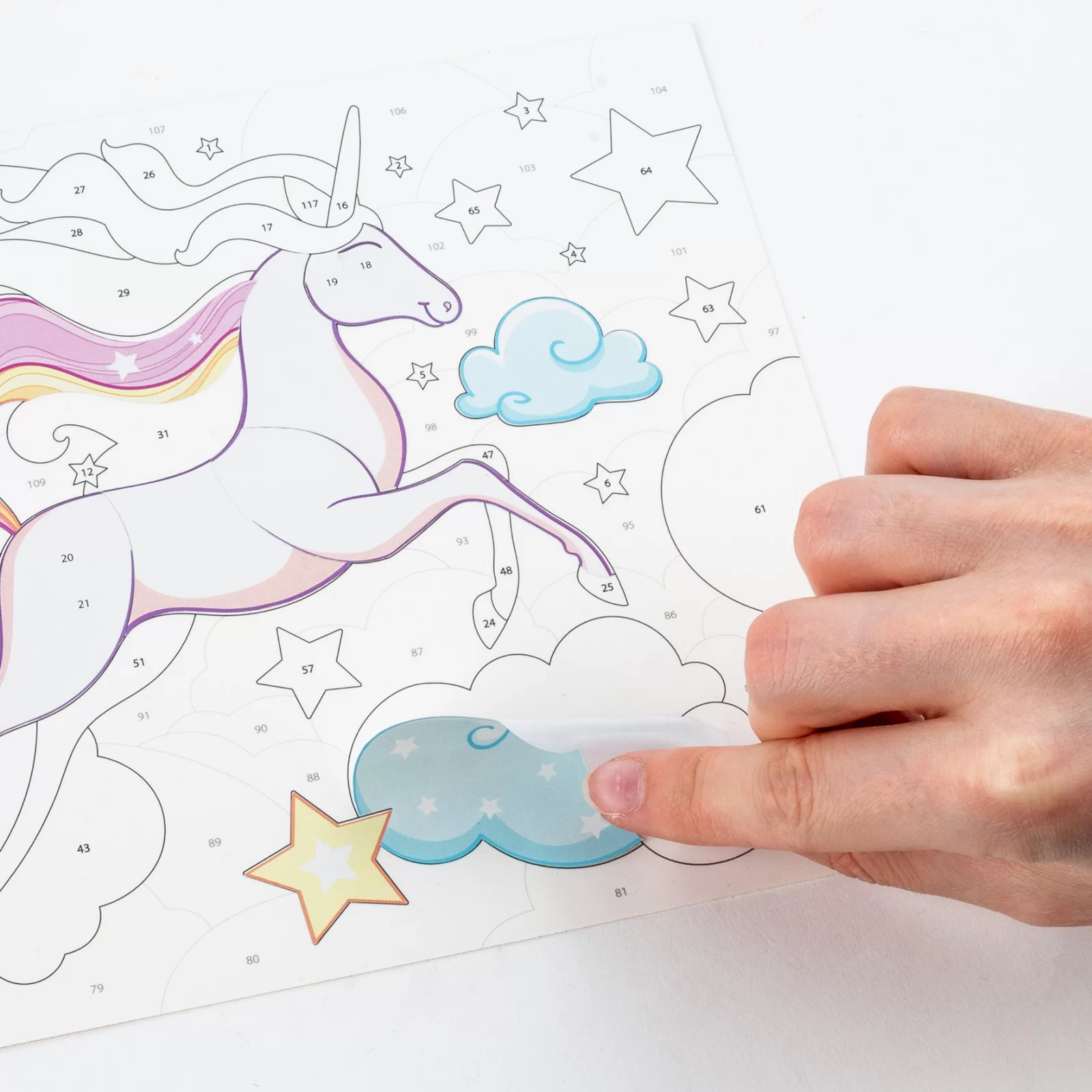 SET PICTURA PE NUMERE CU STICKERE, UNICORN, KIDEA WNJKA [4]