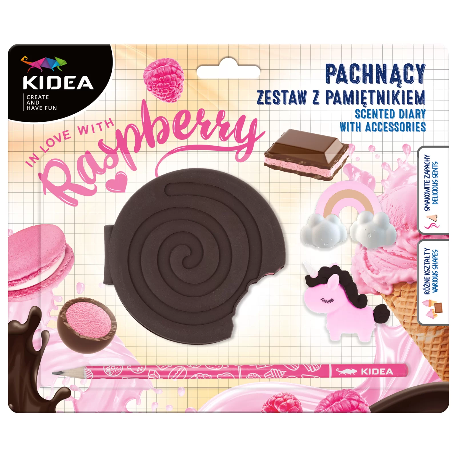 RECHIZITE SCOLARE IPB - DE SET SCOALA 4 PIESE, PARFUMAT ZMEURA KIDEA PPAWKKA