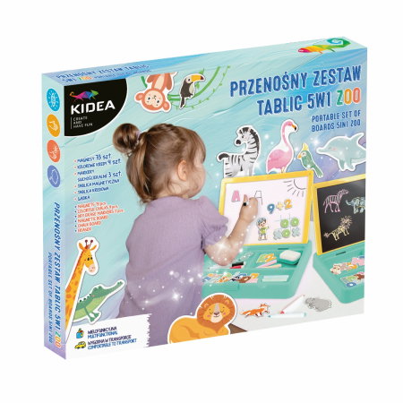 Table albe, Table negre - DE TABLITA MAGNETICA PORTABILA 5 IN 1 CU MARKERE, BURETE SI MAGNETI ZOO KIDEA PZT5W1ZKA