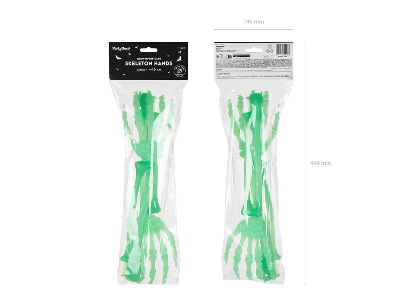 Decoratiune Party Mana Schelet 46cm Fosforescenta HDD8 [3]