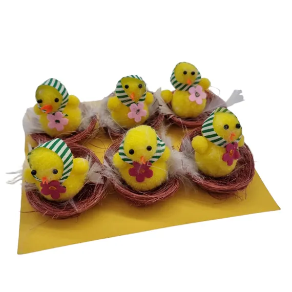 Selecție Articole Paște la Super Preț - DECORATIUNE PASTE CUIB CU PUI 6/SET