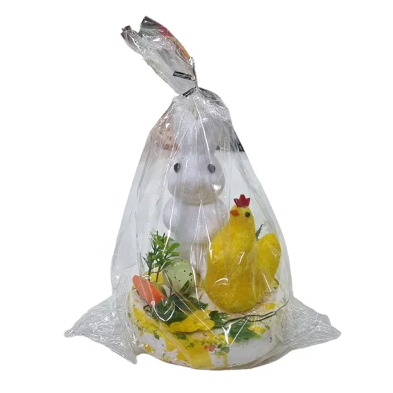 DECORATIUNE PASTE POLISTIREN IEPURE SI GAINA 9CM [1]