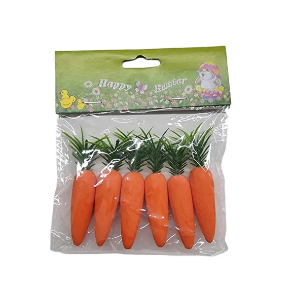 Figurine si Accesorii Paste - DECORATIUNE PASTE POLISTIREN MORCOV 13CM 6/SET