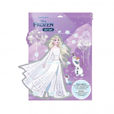 Carti de Colorat pentru copii - DIA CARTE COLORAT 24F CU STICKERE SI 6 MINI MARKERE FROZEN 564597
