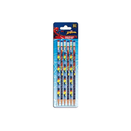 Creioane grafit copii - CREION CU RADIERA 6/SET SPIDERMAN 508550