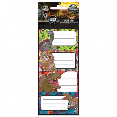 Etichete scolare - DIA ETICHETE SCOLARE AUTOADEZIVE 20/SET JURASSIC 570994