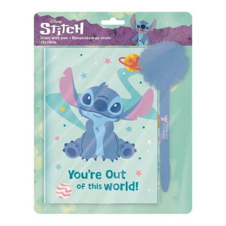 Jurnale cu cheita, lacat, magnet - JURNAL CU LACAT 60 FILE, PIX CU POMPOM LILO&STITCH 565266