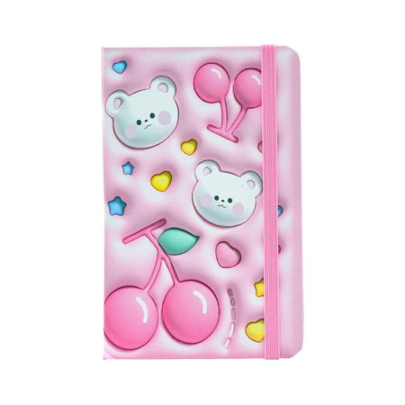 NOTES A6 80 FILE, COPERTA CU MODELE 3D PANDA, CU ELASTIC, TESORO 582366 [3]