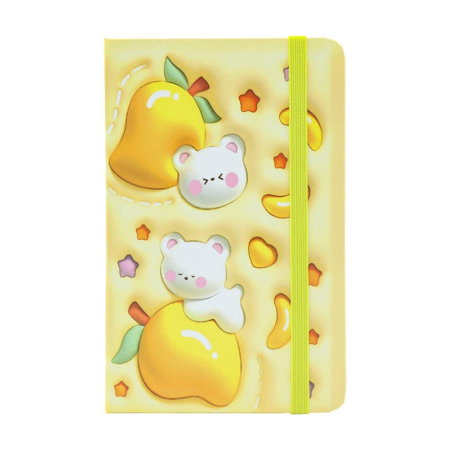NOTES A6 80 FILE, COPERTA CU MODELE 3D PANDA, CU ELASTIC, TESORO 582366 [4]