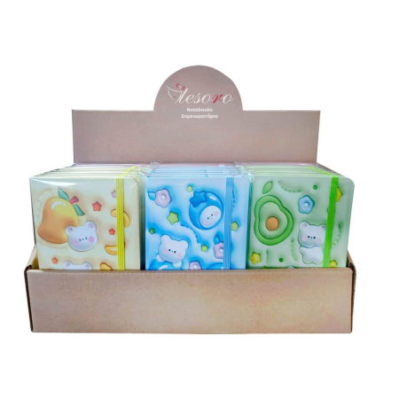 NOTES A6 80 FILE, COPERTA CU MODELE 3D PANDA, CU ELASTIC, TESORO 582366 [5]