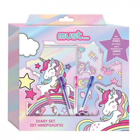 Seturi cadou kids - SET CADOU MUST, JURNAL, 3 PIXURI, STICKERE, PAIETE SI LIPICI UNICORN 585619