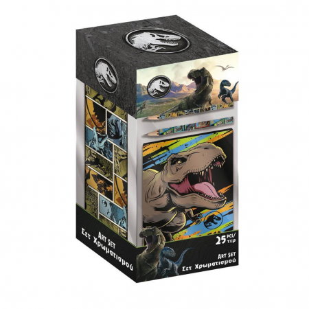ARTICOLE COPII - DIA SET DE COLORAT CU PENAR 25 PIESE IN CUTIE PP JURASSIC 570991