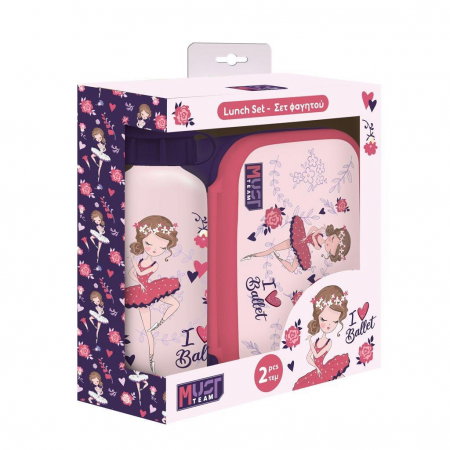 Seturi scolare - DIA SET SCOALA PP CUTIE SANDWICH + STICLA APA ALUMINIU MUST TEAM I LOVE BALLET 586456