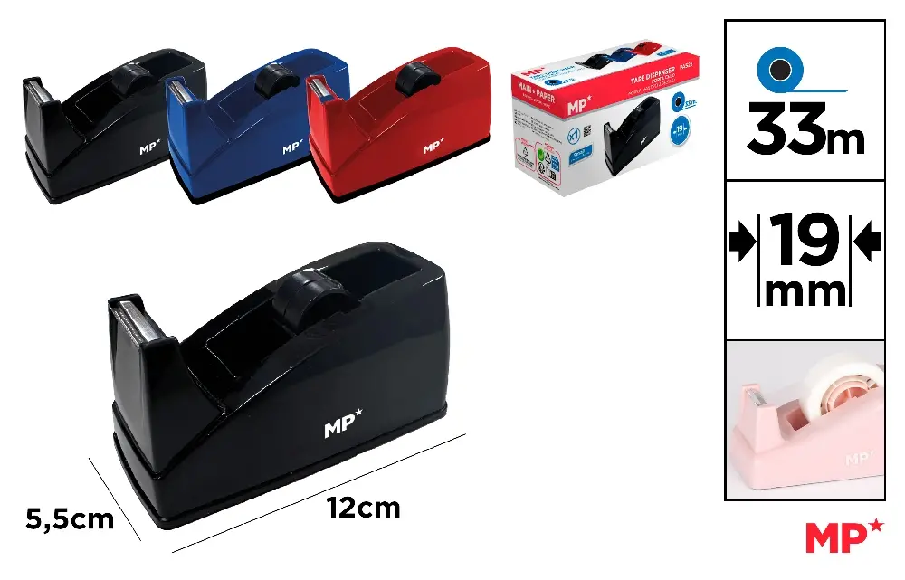 ARTICOLE DE BIROU - DISPENSER IPB PENTRU BANDA ADEZIVA 118x55x58MM PA528
