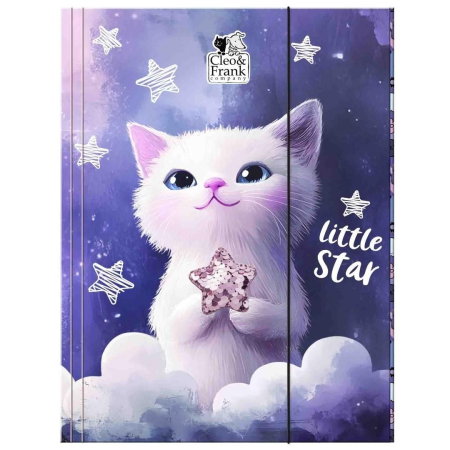Mape Birou/ Dosare Scolare - Dosar Carton cu Elastic A4 Cleo&Frank Cat