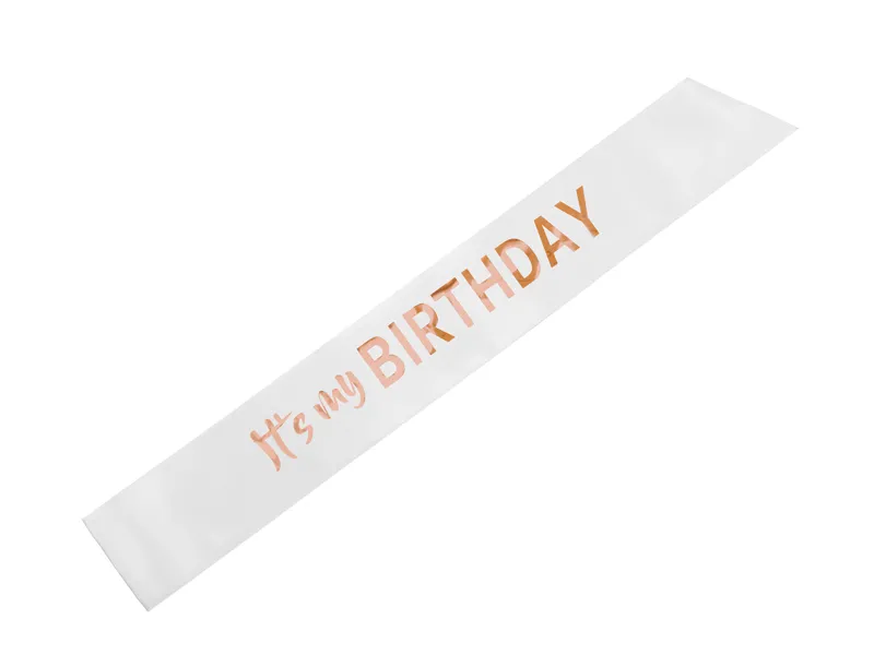 Eșarfă Satin "It's my birthday" Albă [1]