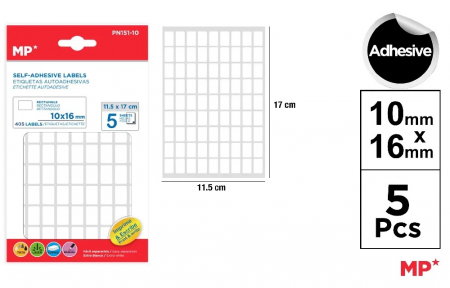 HARTIE PRODUSE DIN HARTIE - ETICHETE ADEZIVE IPB 10*16MM 5 COLI/SET 405 BUC PN151-10